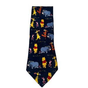 Disney Winnie the Pooh Characters Novelty Cartoon Navy Blue Tie
